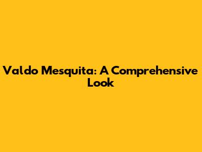 Valdo Mesquita: A Comprehensive Look