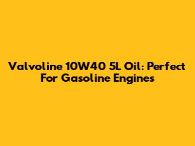 Valvoline 10W40 5L Oil: Perfect For Gasoline Engines