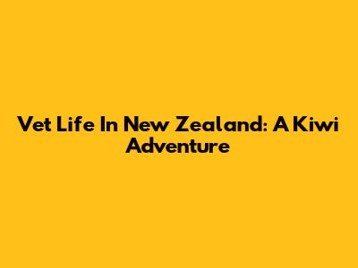 Vet Life In New Zealand: A Kiwi Adventure