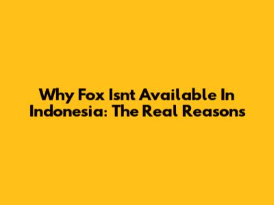 Why Fox Isn't Available In Indonesia: The Real Reasons