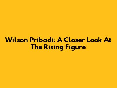 Wilson Pribadi: A Closer Look At The Rising Figure