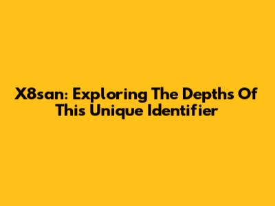 X8san: Exploring The Depths Of This Unique Identifier