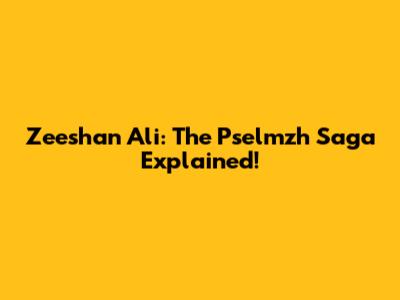 Zeeshan Ali: The Pselmzh Saga Explained!