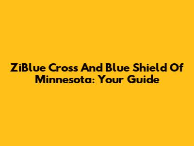 ZiBlue Cross And Blue Shield Of Minnesota: Your Guide