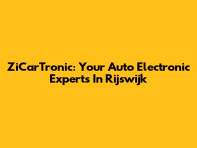 ZiCarTronic: Your Auto Electronic Experts In Rijswijk