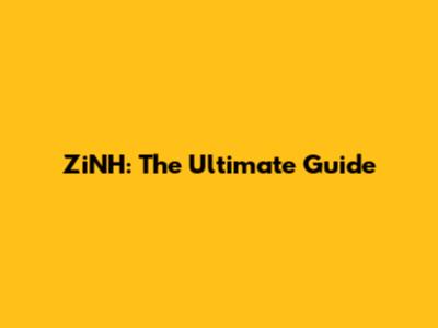 ZiNH: The Ultimate Guide