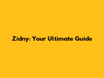 Zidny: Your Ultimate Guide